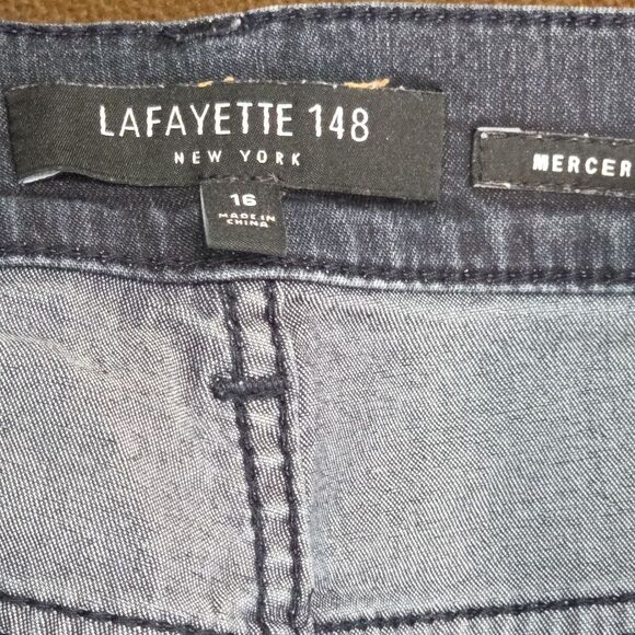 Lafayette 148 Mercer Jeans Women's Size 16 Mid Rise Skinny Leg Blue Denim (2) - Picture 5 of 10